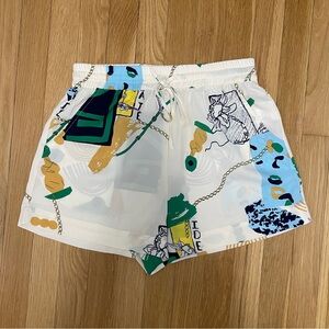 Fore Women's Graphic Shorts - White and Blue
